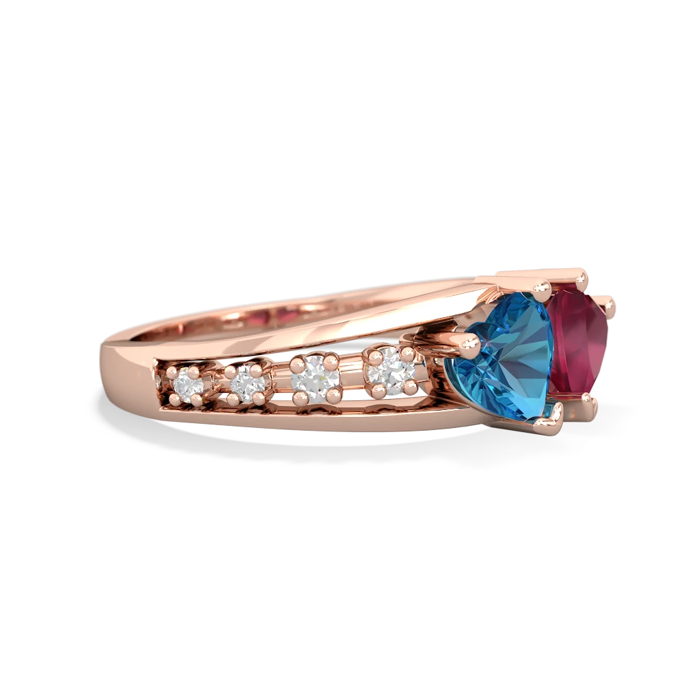 London Topaz Heart To Heart 14K Rose Gold ring R3342