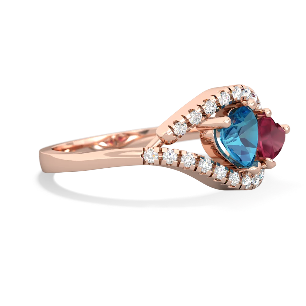 London Topaz Mother And Child 14K Rose Gold ring R3010