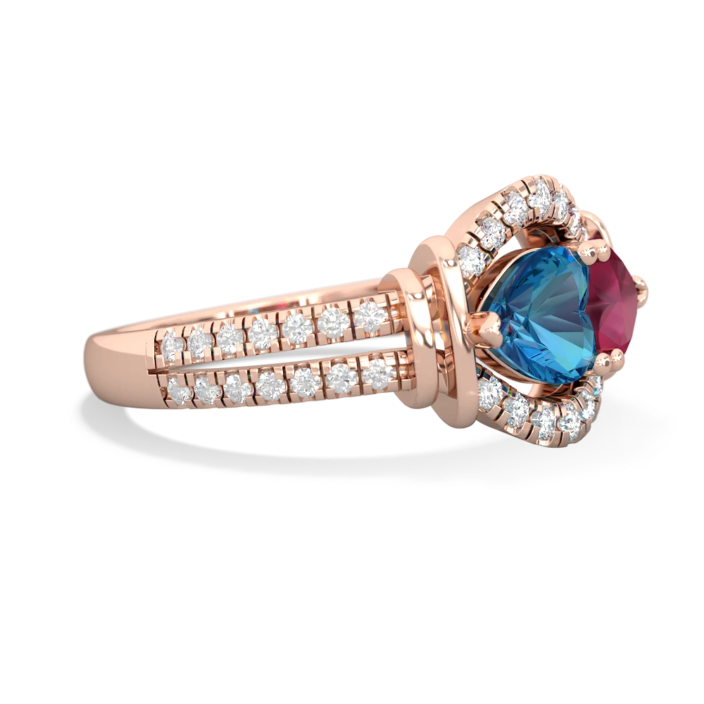 London Topaz Art-Deco Keepsake 14K Rose Gold ring R5630