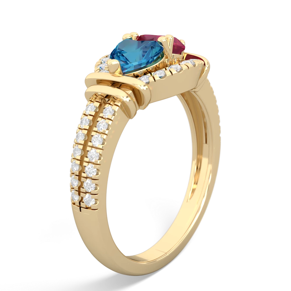 London Topaz Art-Deco Keepsake 14K Yellow Gold ring R5630