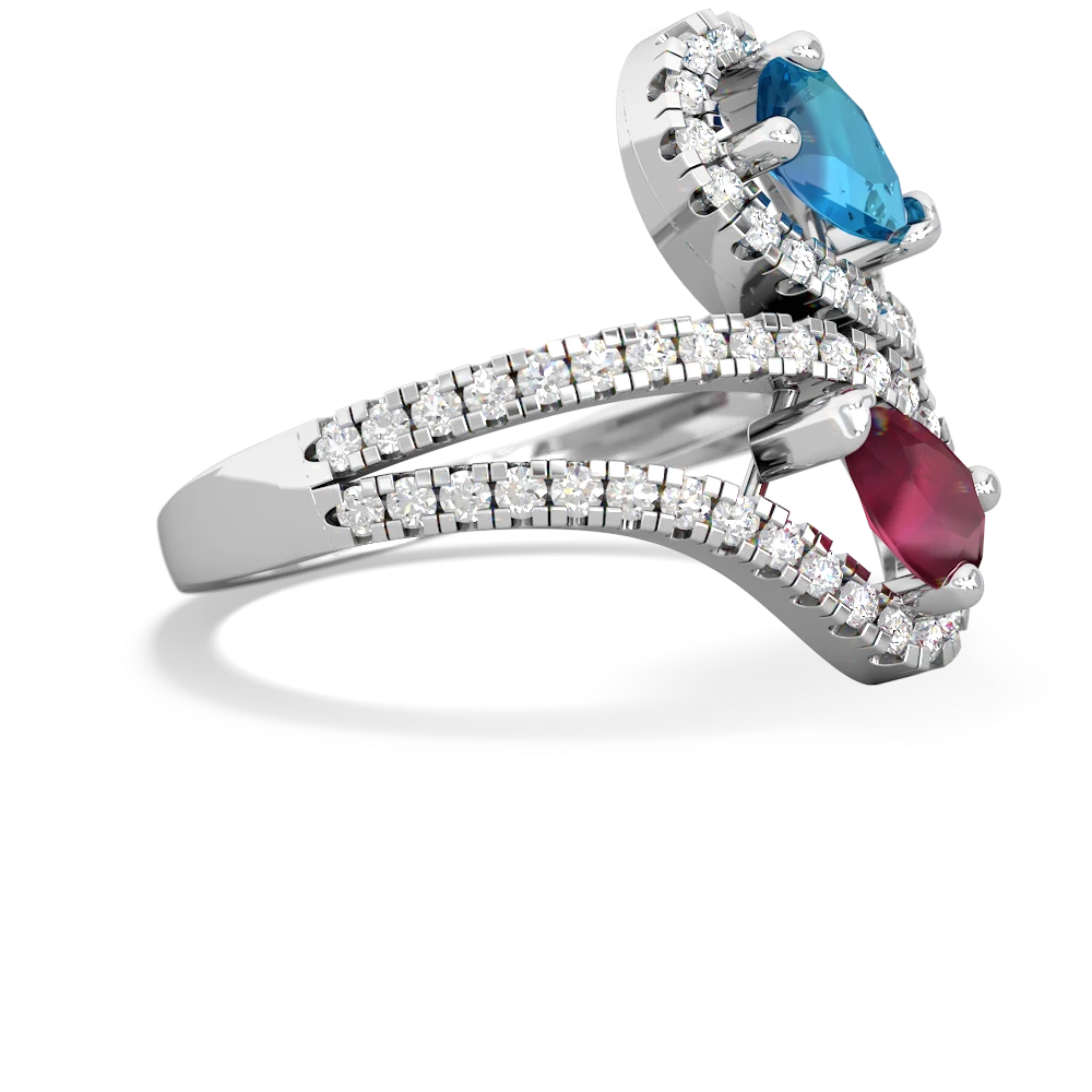 London Topaz Diamond Dazzler 14K White Gold ring R3000