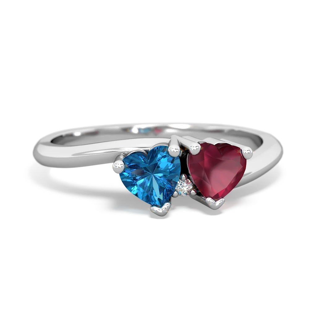 London Topaz Sweethearts 14K White Gold ring R5260