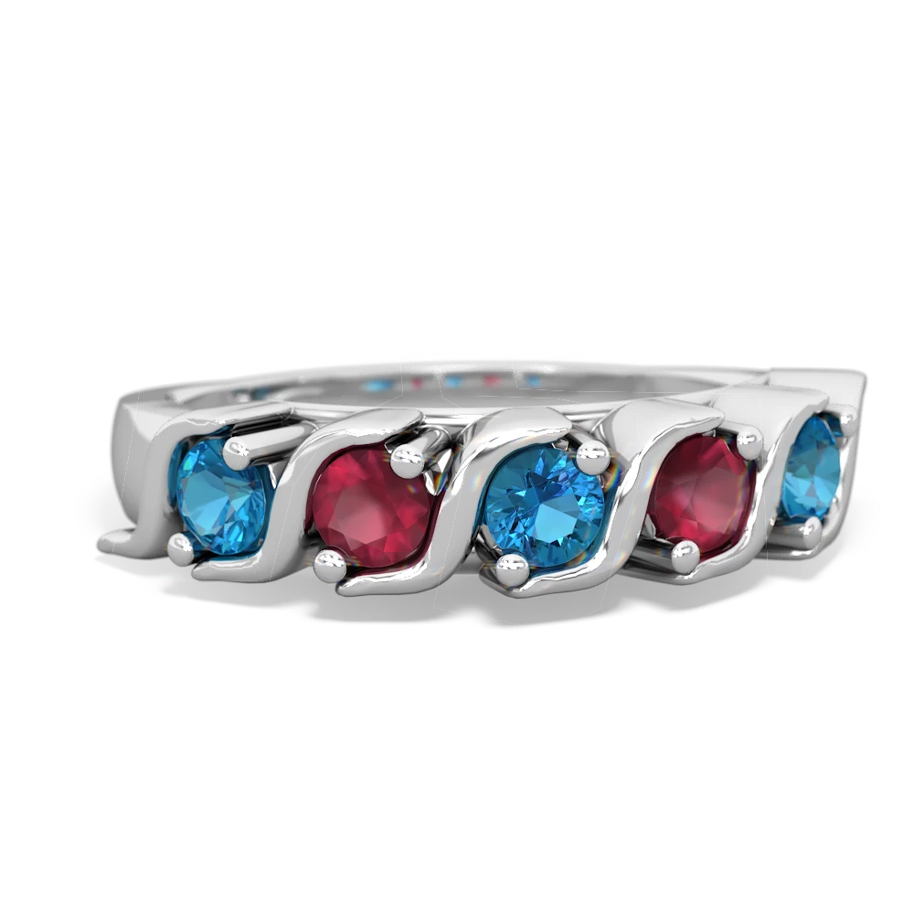 London Topaz Anniversary Band 14K White Gold ring R2089