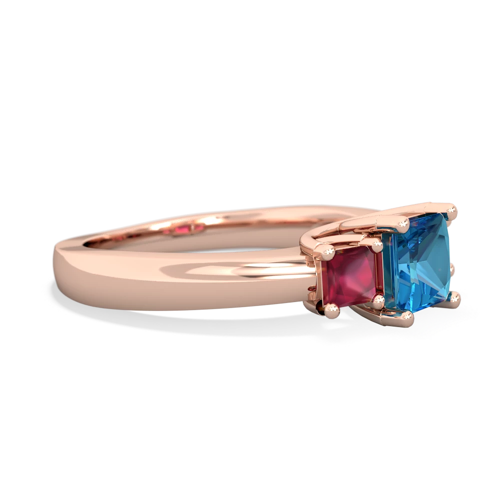 London Topaz Three Stone Trellis 14K Rose Gold ring R4015