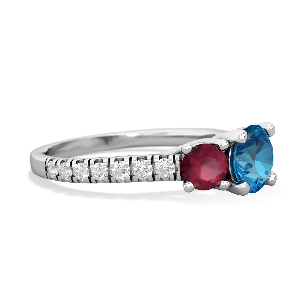 London Topaz Pave Trellis 14K White Gold ring R5500