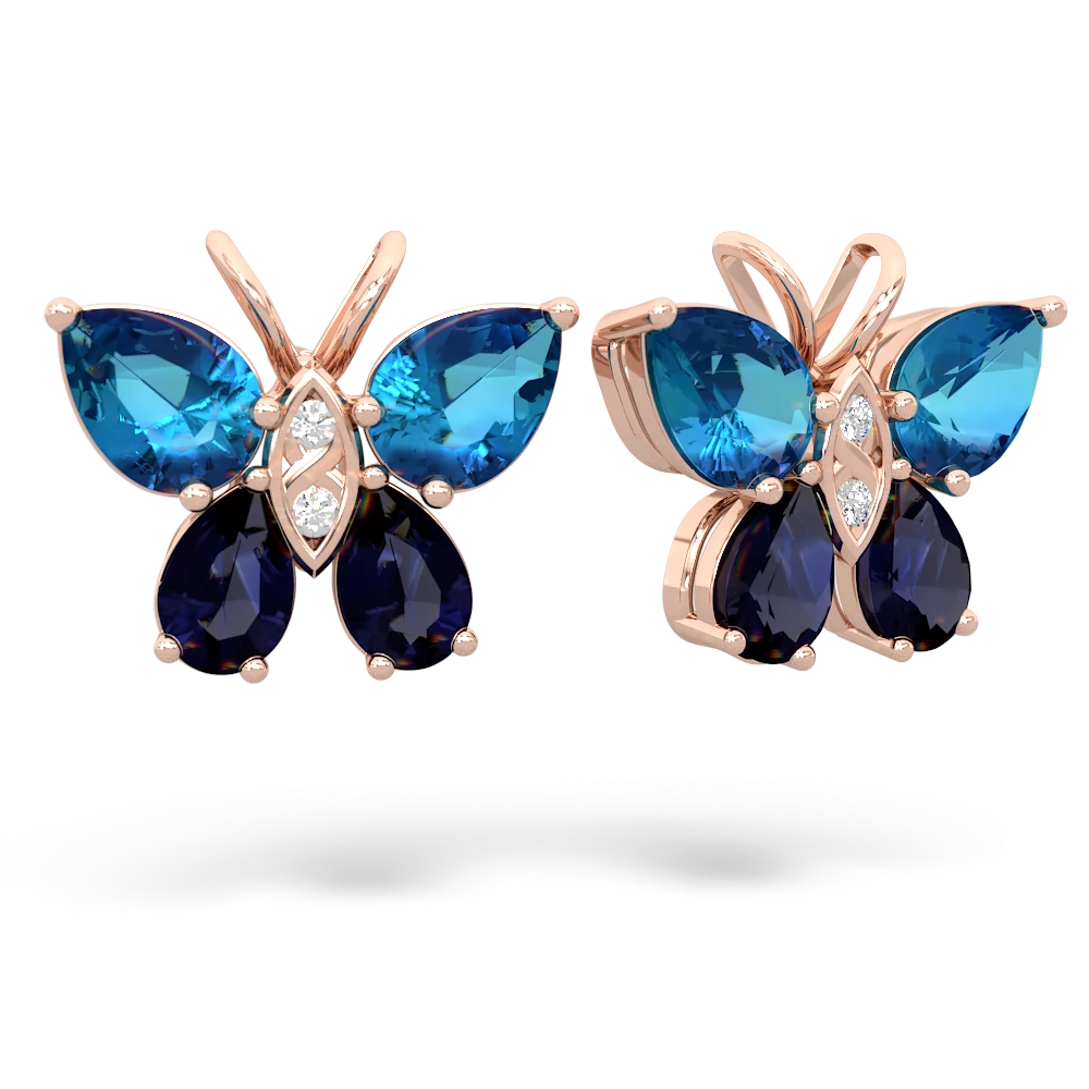 London Topaz Butterfly 14K Rose Gold earrings E2215