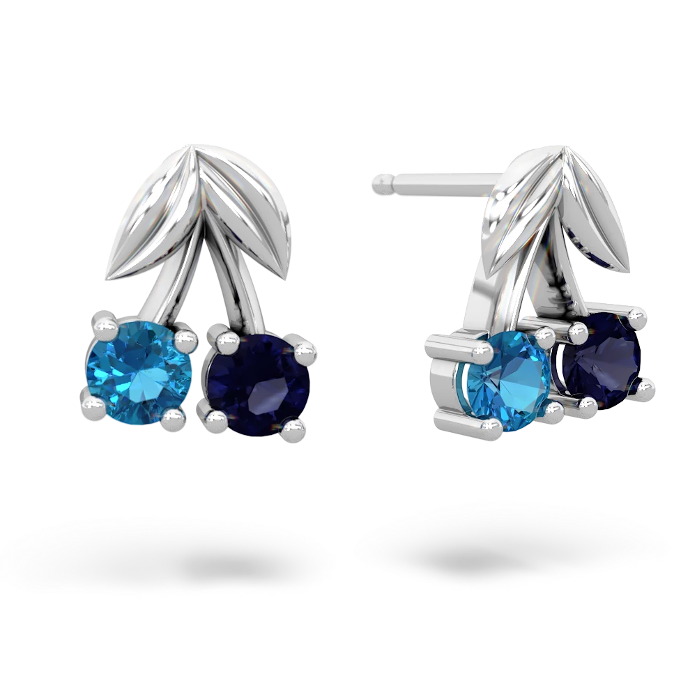 London Topaz Sweet Cherries 14K White Gold earrings E7001