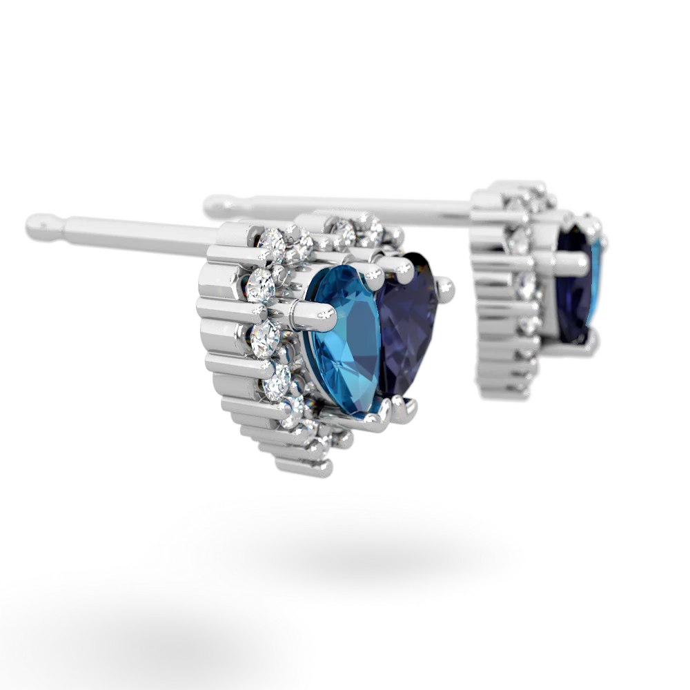 London Topaz Halo 14K White Gold earrings E7008