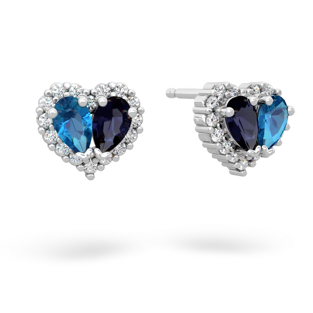 London Topaz Halo 14K White Gold earrings E7008