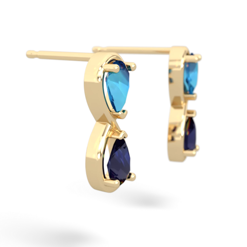 London Topaz Infinity 14K Yellow Gold earrings E5050