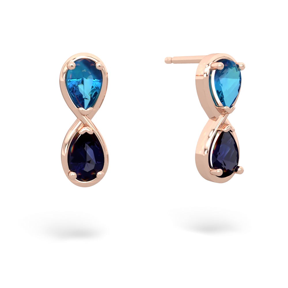 London Topaz Infinity 14K Rose Gold earrings E5050