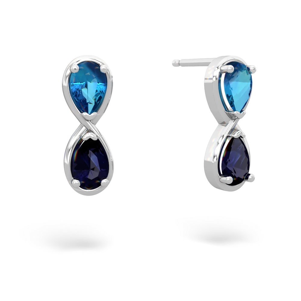 London Topaz Infinity 14K White Gold earrings E5050