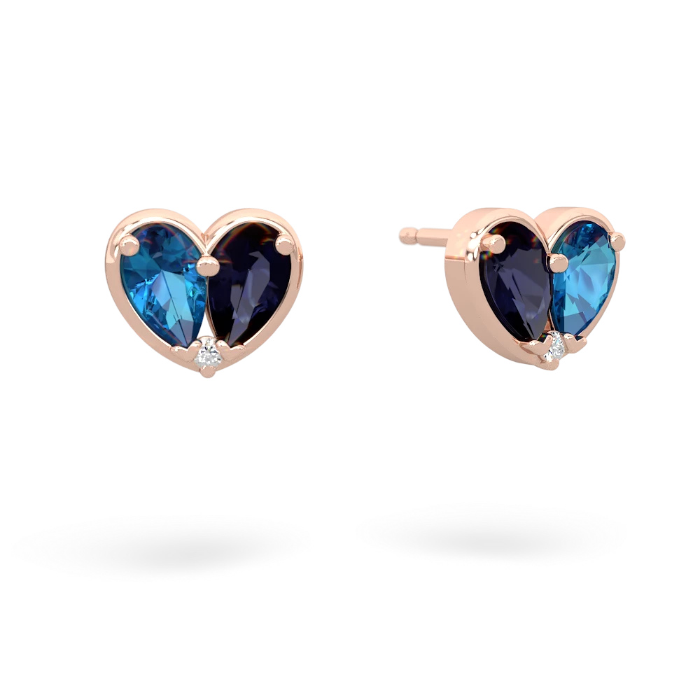 London Topaz 'Our Heart' 14K Rose Gold earrings E5072