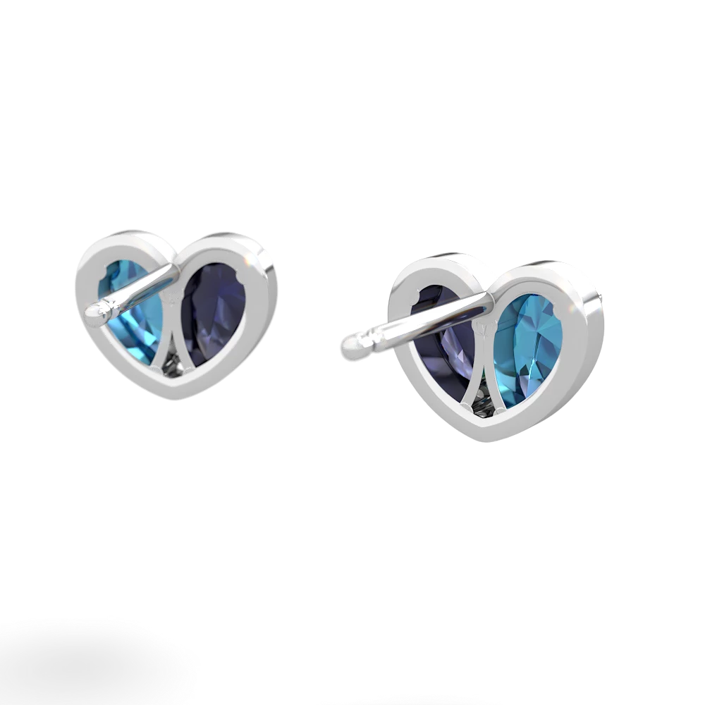 London Topaz 'Our Heart' 14K White Gold earrings E5072