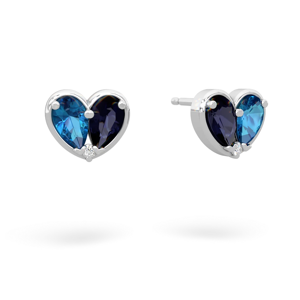 London Topaz 'Our Heart' 14K White Gold earrings E5072