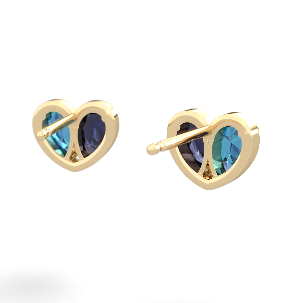 London Topaz 'Our Heart' 14K Yellow Gold earrings E5072