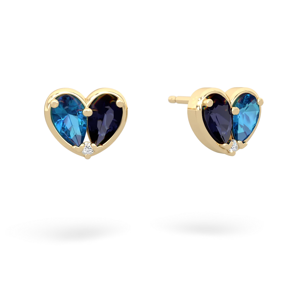 London Topaz 'Our Heart' 14K Yellow Gold earrings E5072