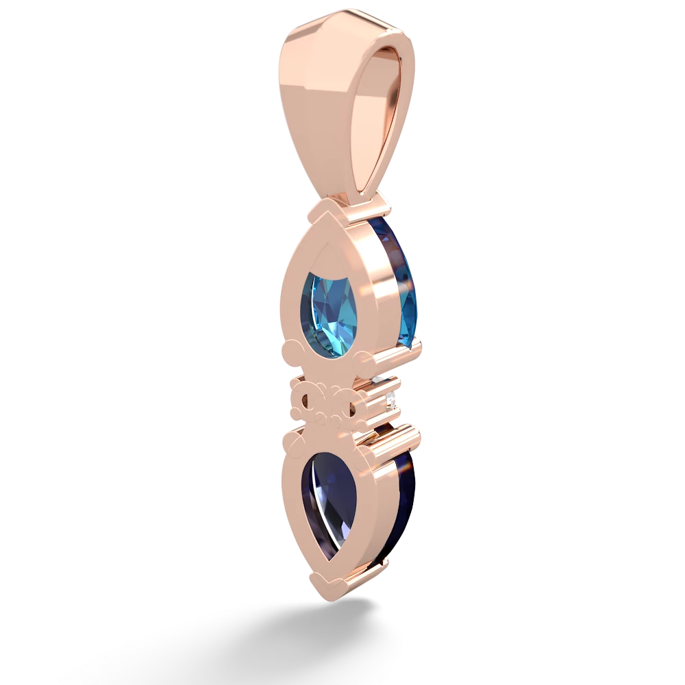 London Topaz Bowtie Drop 14K Rose Gold pendant P0865