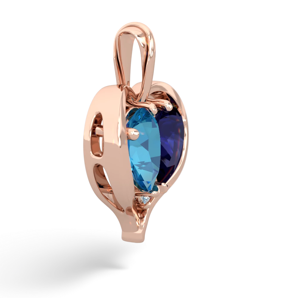 London Topaz Two Become One 14K Rose Gold pendant P5330