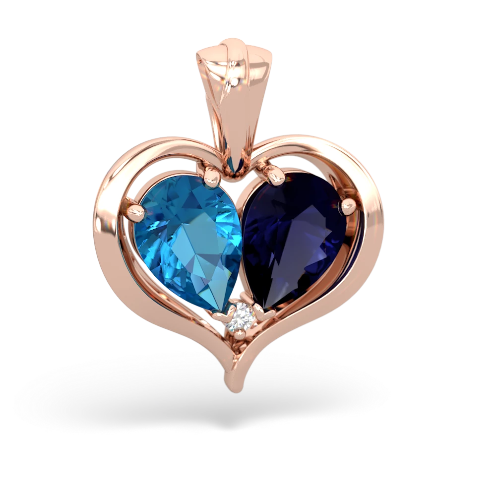 London Topaz Two Become One 14K Rose Gold pendant P5330