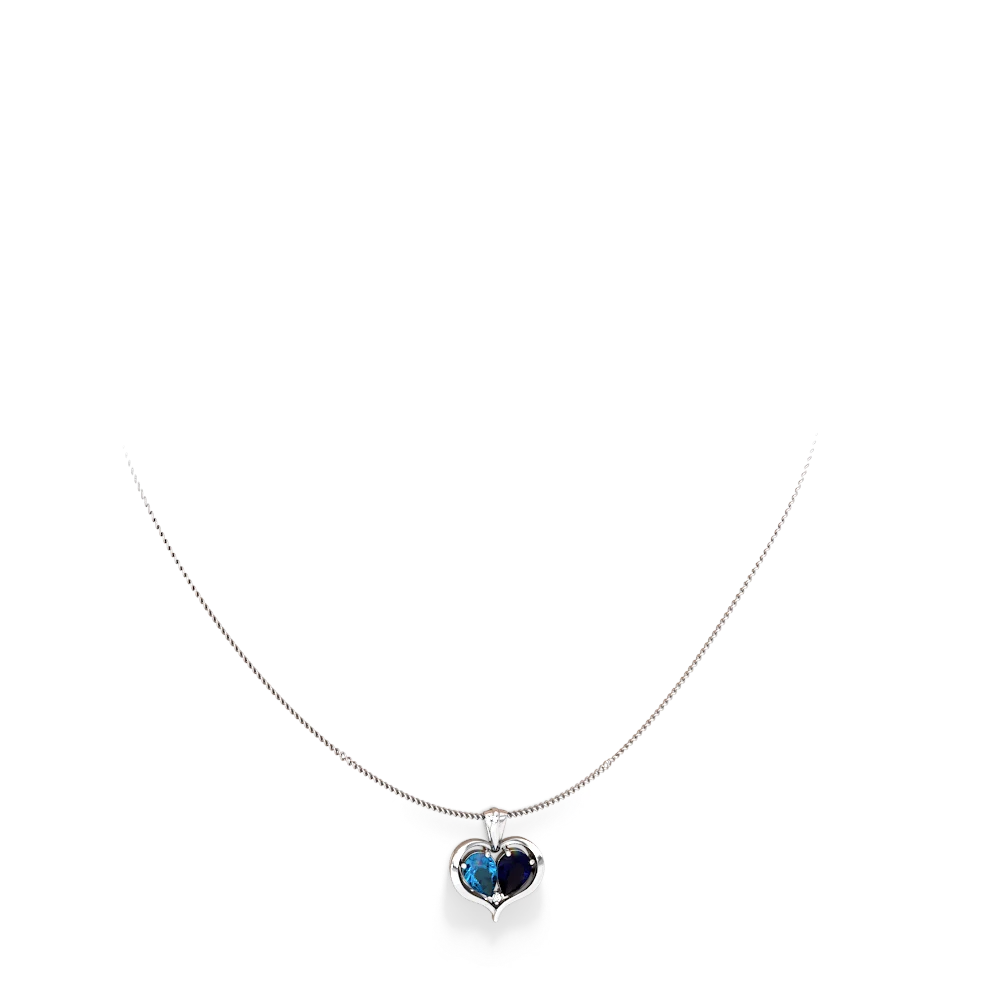 London Topaz Two Become One 14K White Gold pendant P5330