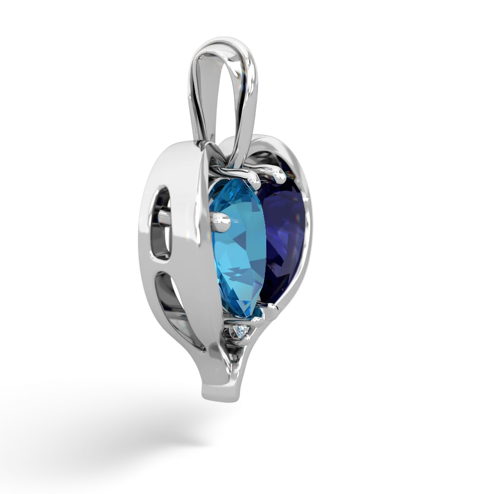 London Topaz Two Become One 14K White Gold pendant P5330