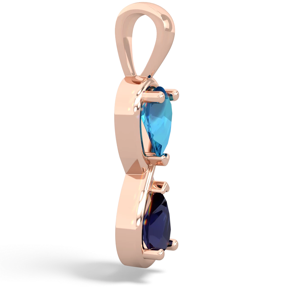 London Topaz Infinity 14K Rose Gold pendant P5050