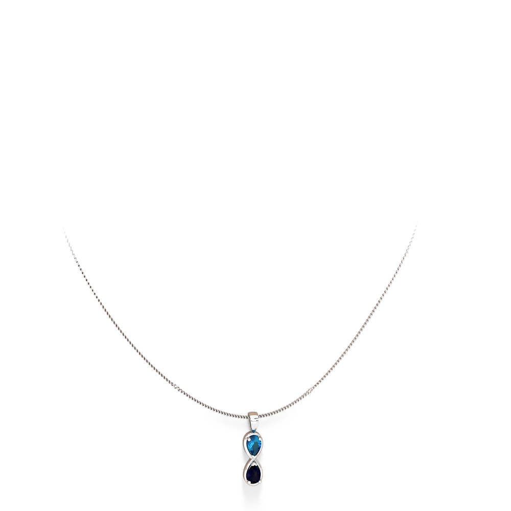 London Topaz Infinity 14K White Gold pendant P5050