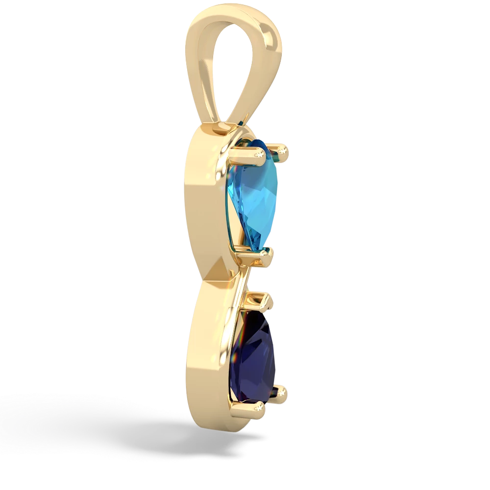 London Topaz Infinity 14K Yellow Gold pendant P5050