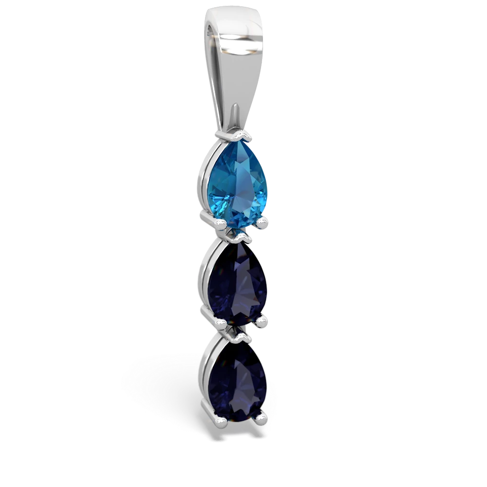 London Topaz Dew Drops 14K White Gold pendant P2251