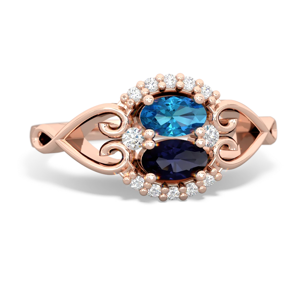 London Topaz Love Nest 14K Rose Gold ring R5860