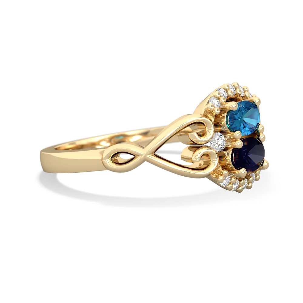 London Topaz Love Nest 14K Yellow Gold ring R5860