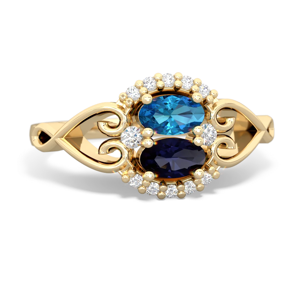 London Topaz Love Nest 14K Yellow Gold ring R5860