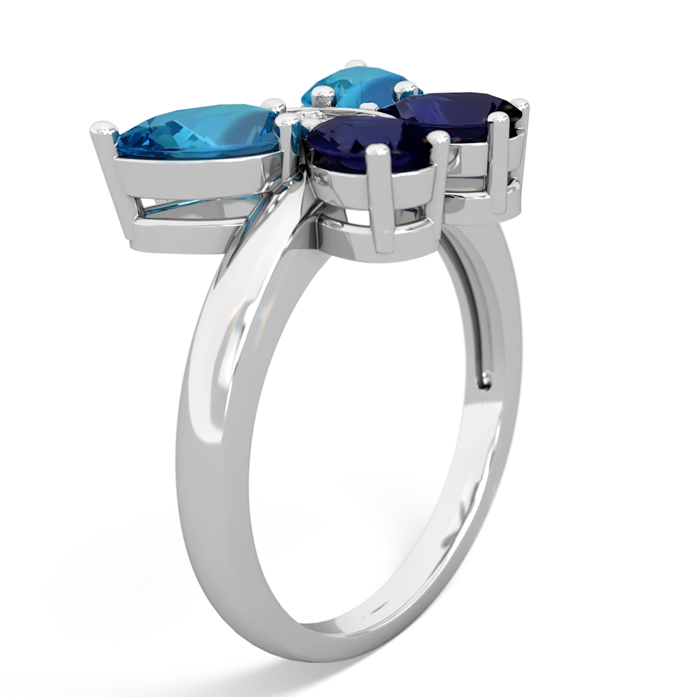 London Topaz Butterfly 14K White Gold ring R2215