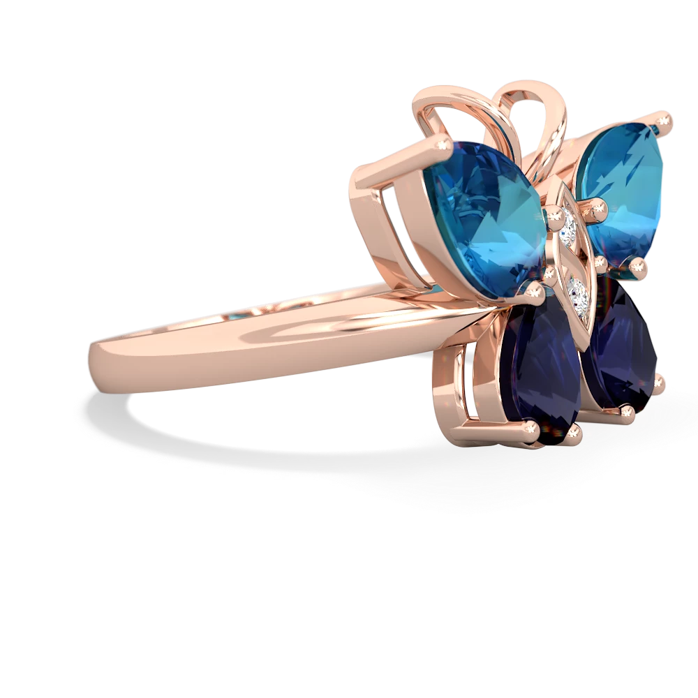 London Topaz Butterfly 14K Rose Gold ring R2215