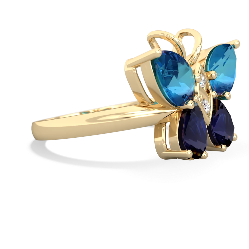 London Topaz Butterfly 14K Yellow Gold ring R2215