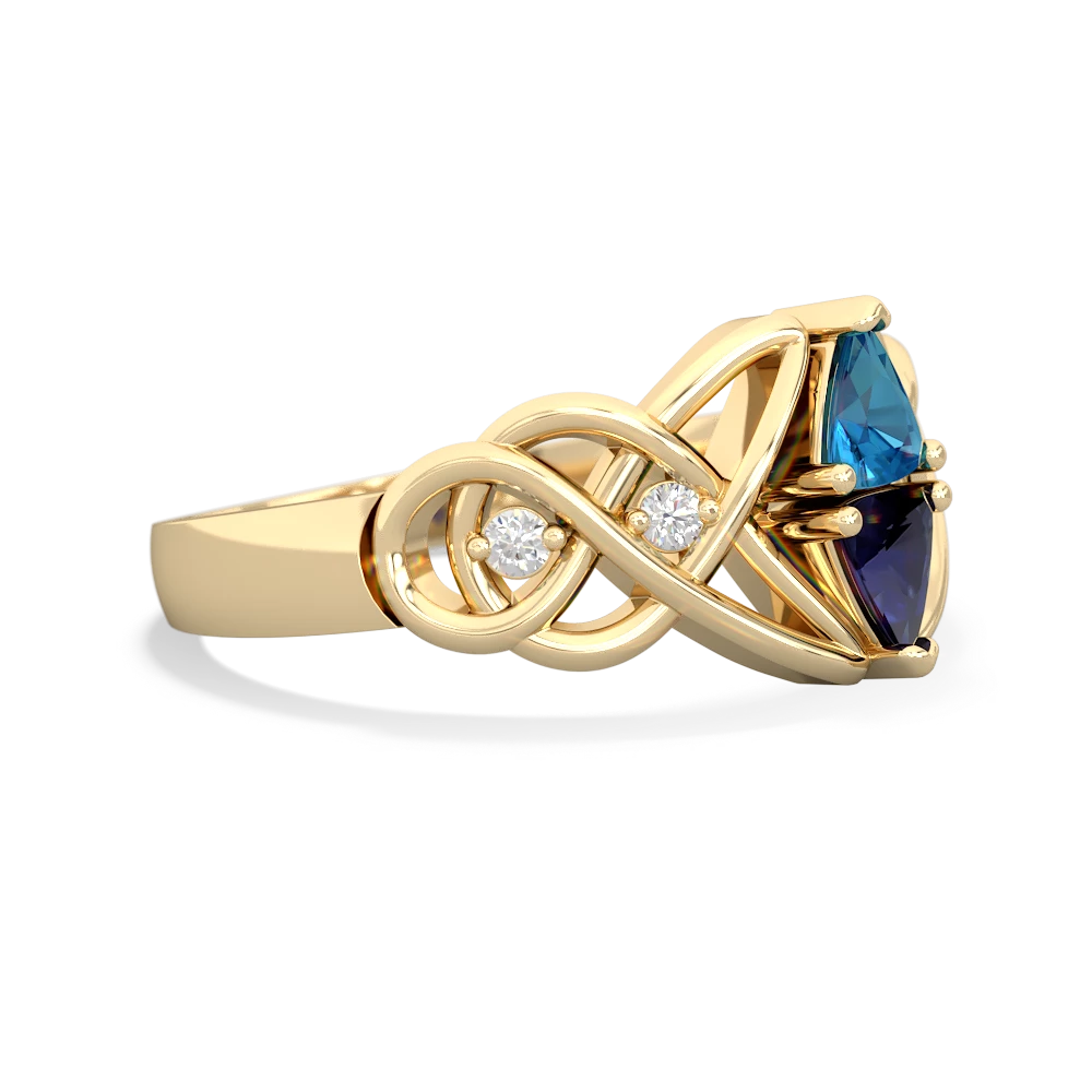 London Topaz Keepsake Celtic Knot 14K Yellow Gold ring R5300