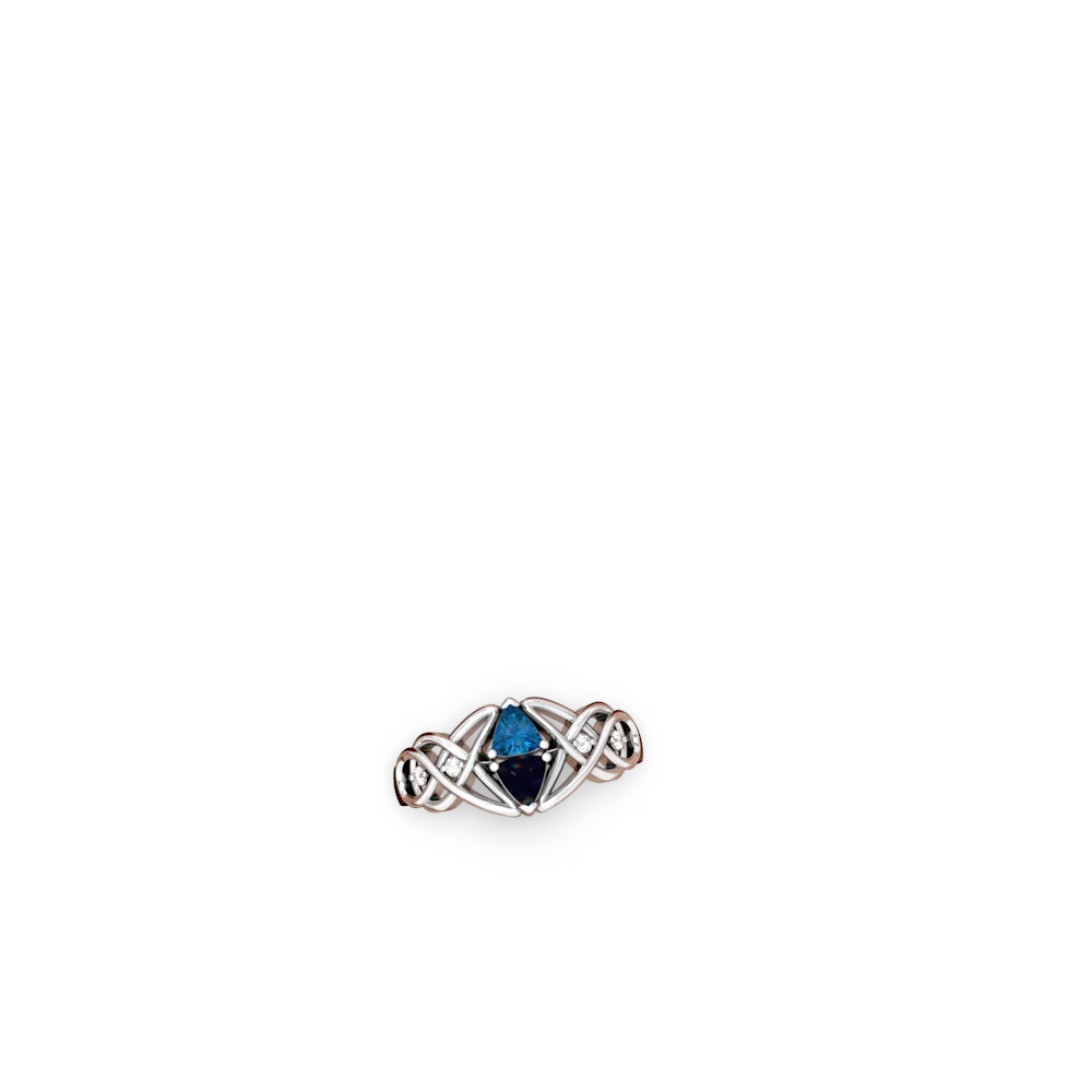 London Topaz Keepsake Celtic Knot 14K White Gold ring R5300