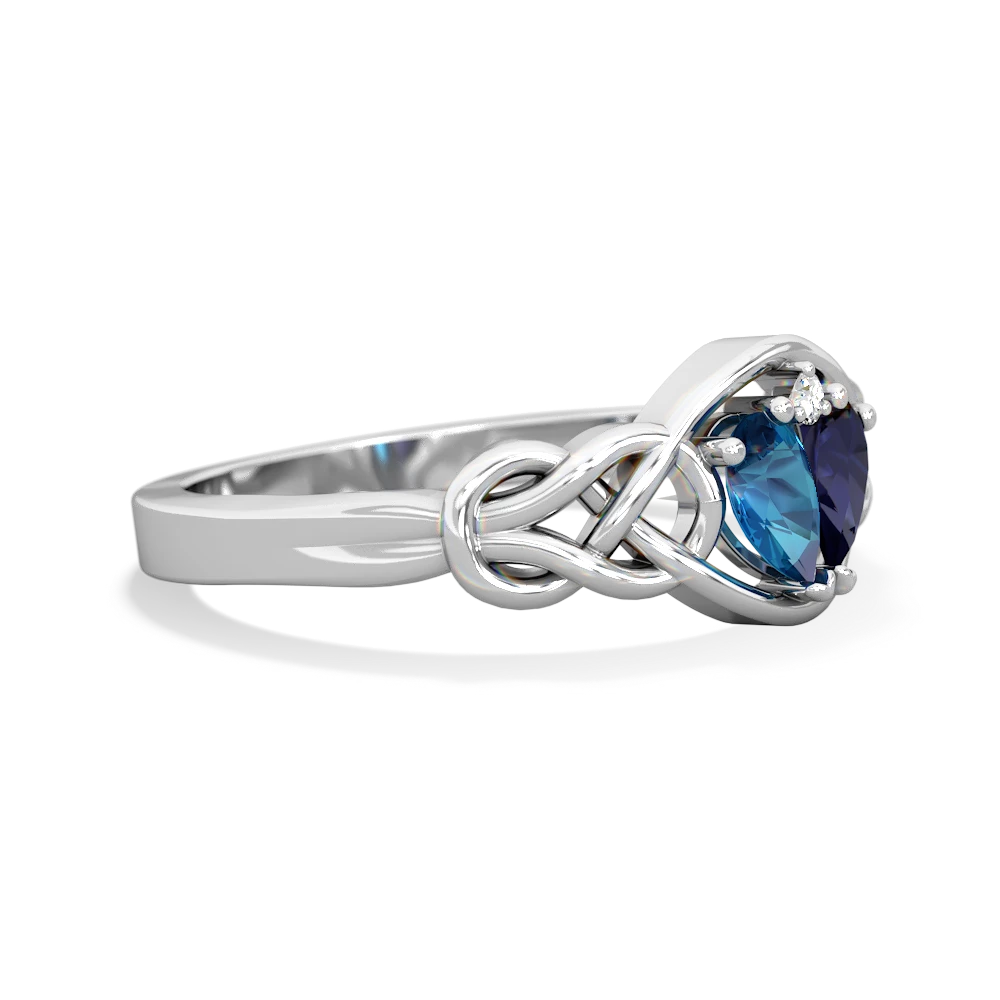 London Topaz Celtic Love Knot 14K White Gold ring R5420