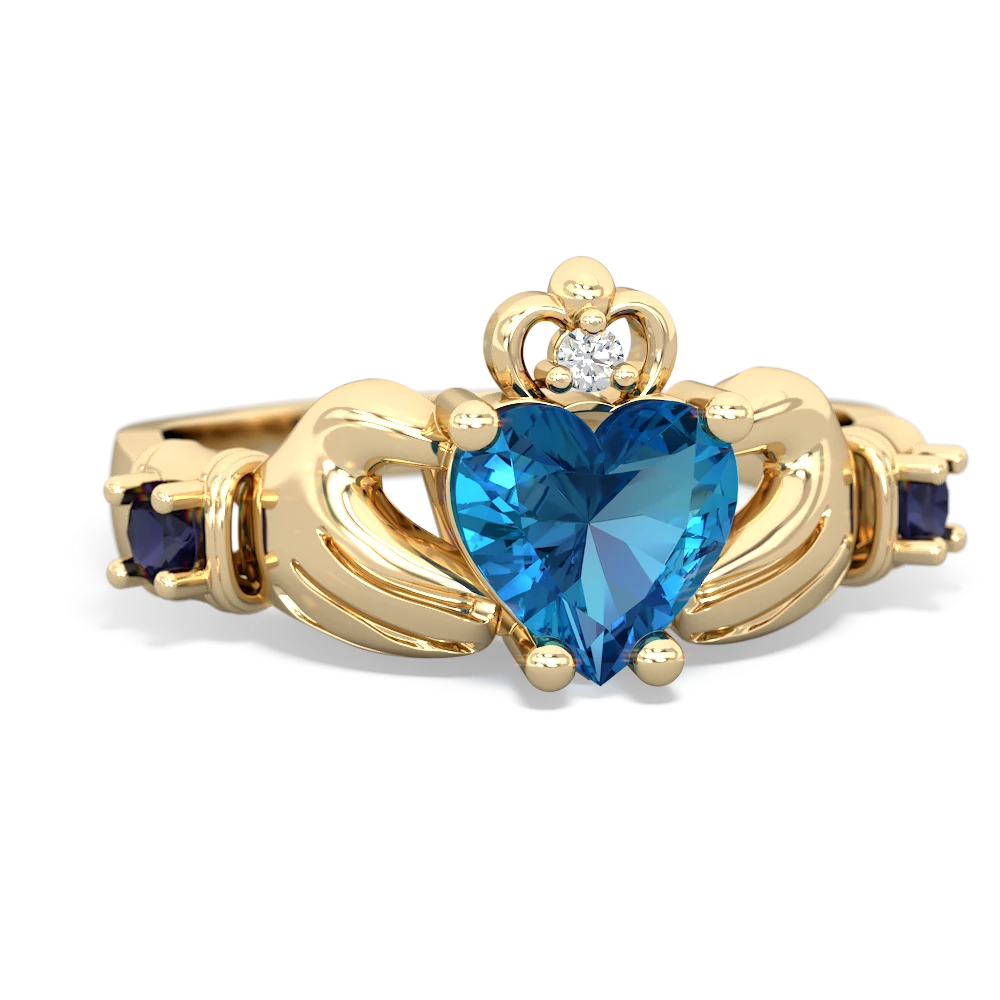 London Topaz Claddagh Keepsake 14K Yellow Gold ring R5245