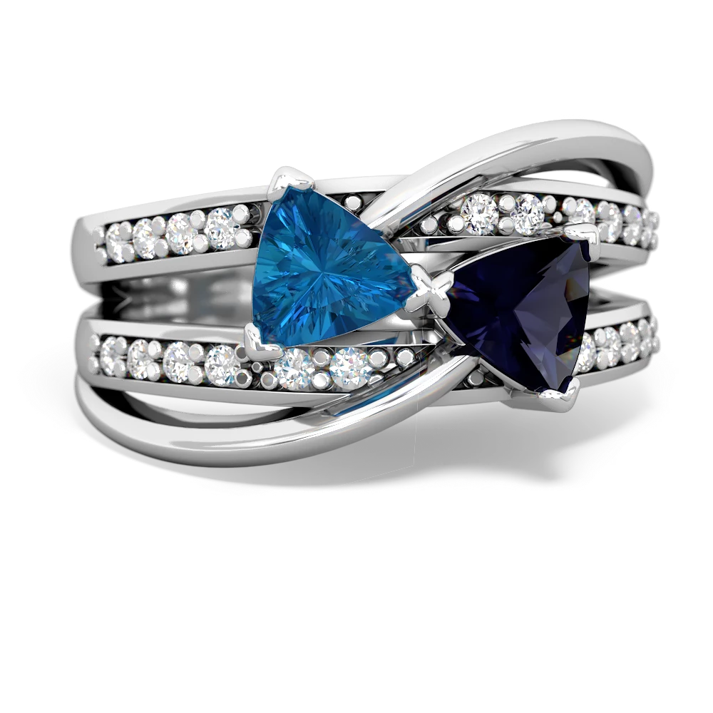 London Topaz Bowtie 14K White Gold ring R2360