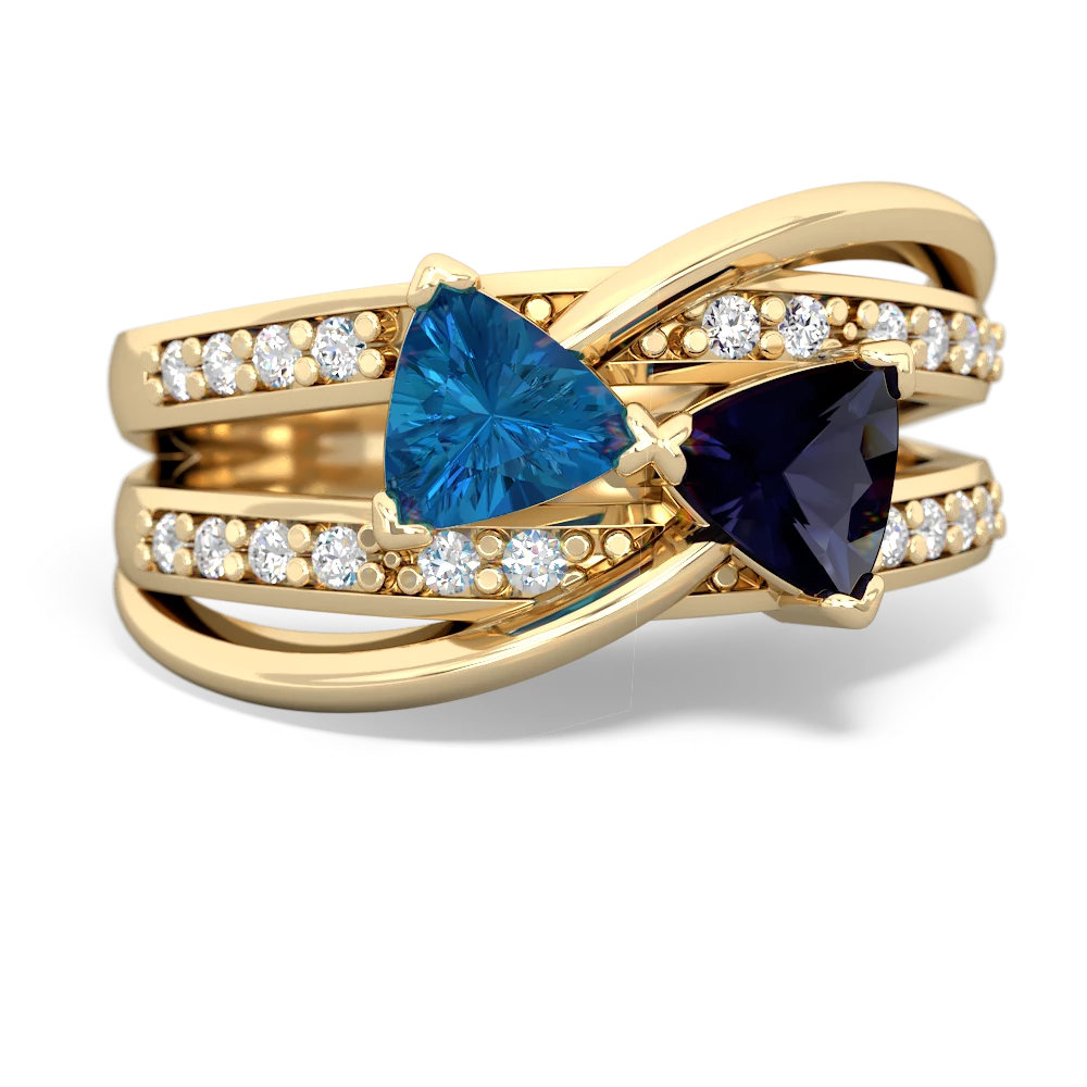 London Topaz Bowtie 14K Yellow Gold ring R2360