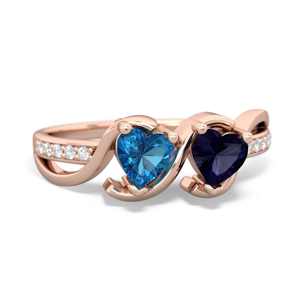 London Topaz Side By Side 14K Rose Gold ring R3090