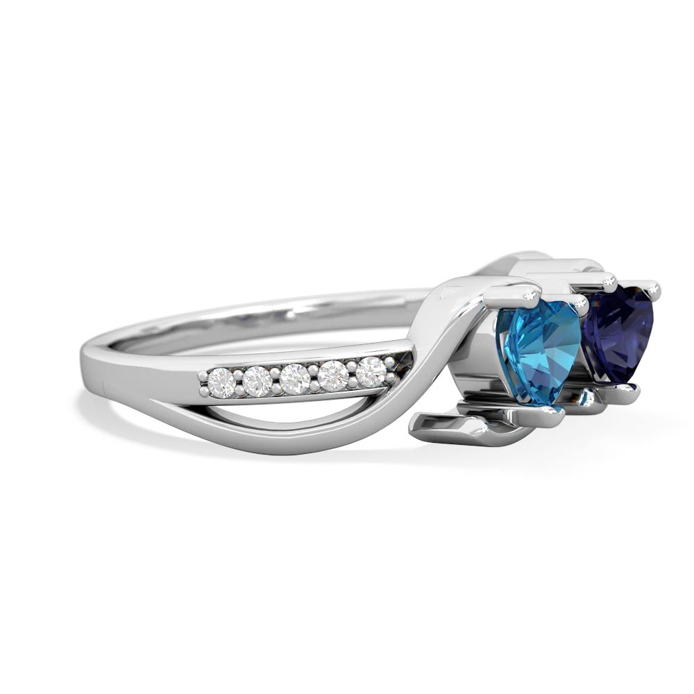 London Topaz Side By Side 14K White Gold ring R3090