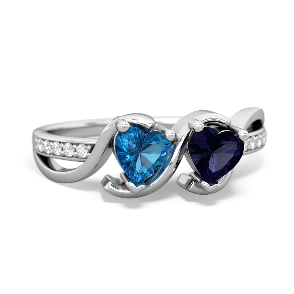 London Topaz Side By Side 14K White Gold ring R3090