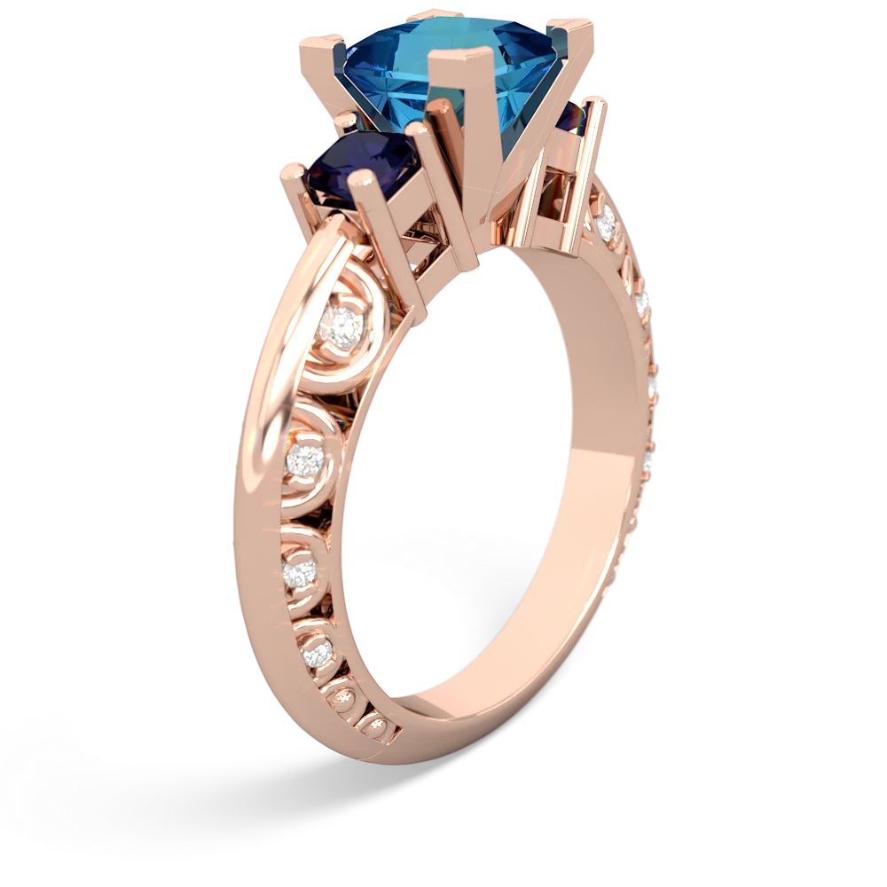 London Topaz Eternal Embrace Engagement 14K Rose Gold ring C2001