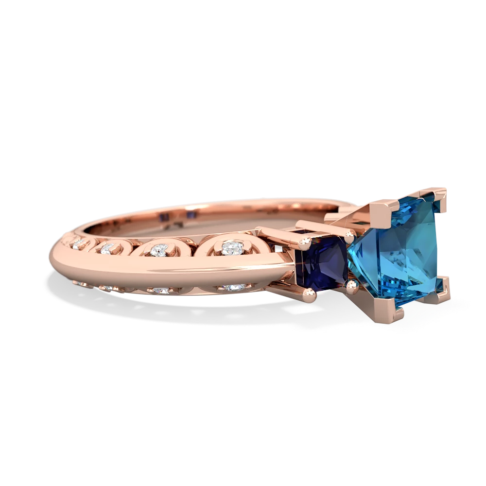 London Topaz Eternal Embrace Engagement 14K Rose Gold ring C2001