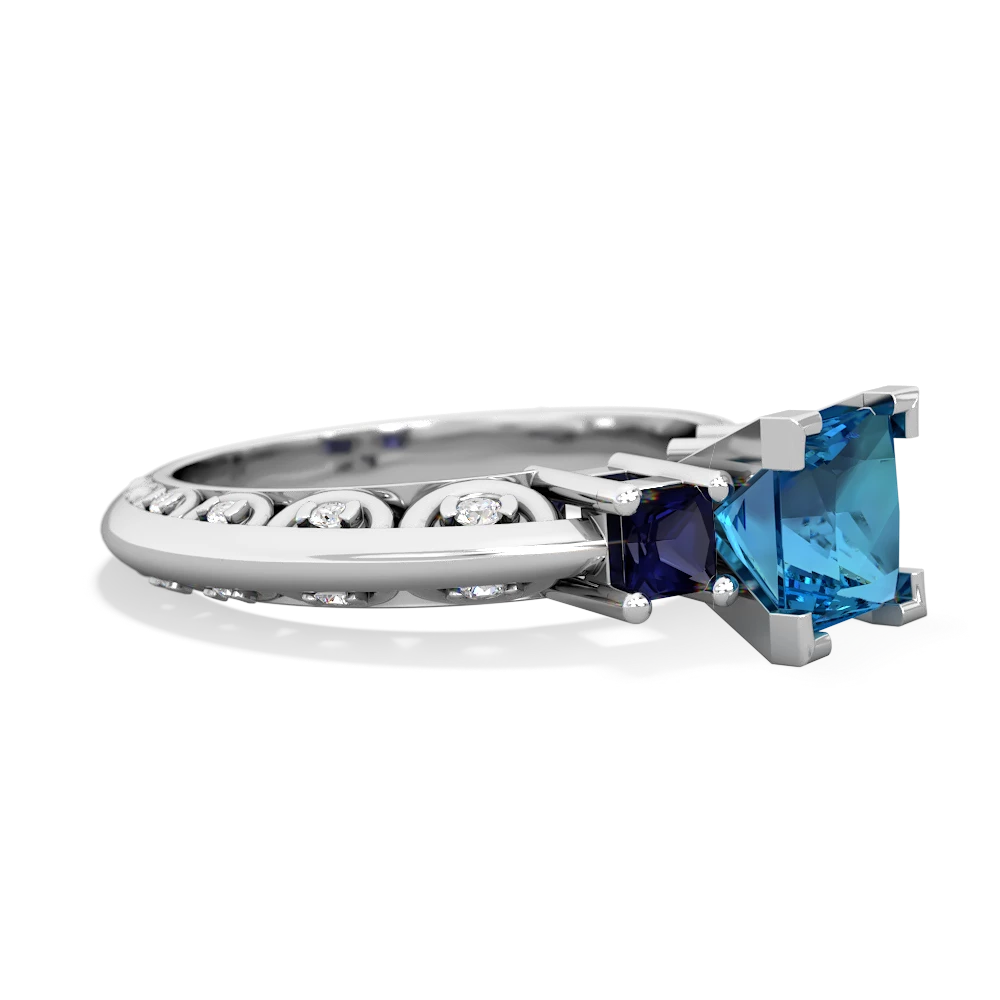 London Topaz Eternal Embrace Engagement 14K White Gold ring C2001