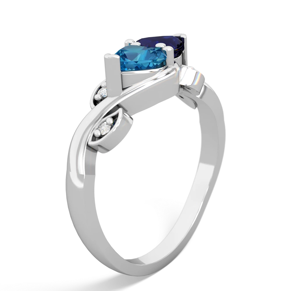 London Topaz Floral Elegance 14K White Gold ring R5790