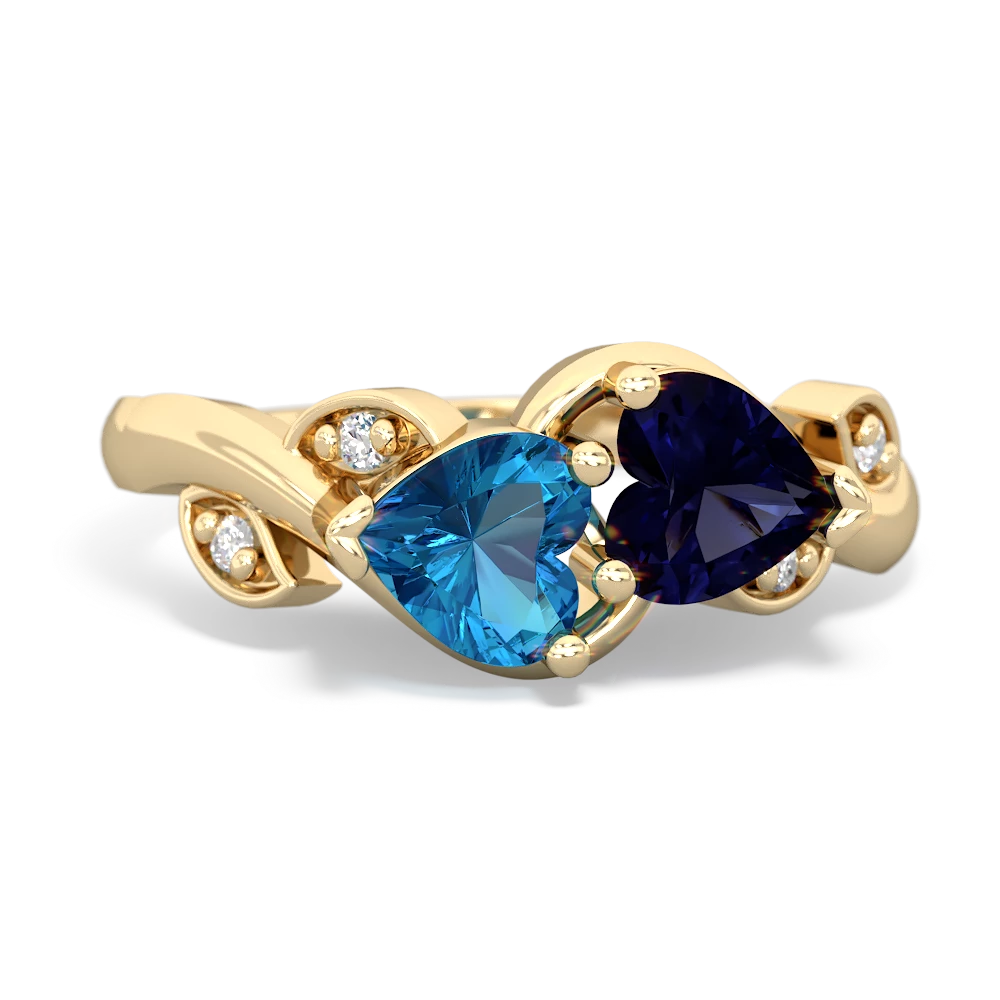 London Topaz Floral Elegance 14K Yellow Gold ring R5790